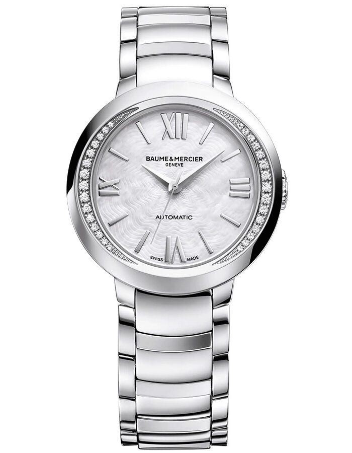 AUTOMATIC WATCH, DIAMOND-SET, MOTHER-OF-PEARL – 30 MM